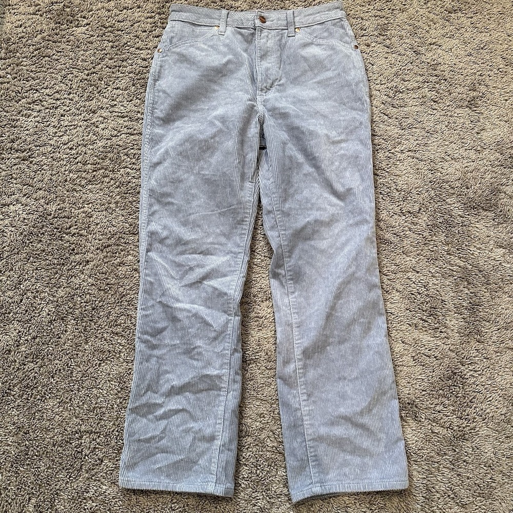 Wrangler‎ Wild West High Rise Corduroy Straight Jeans Women's 28x28 Light Blue